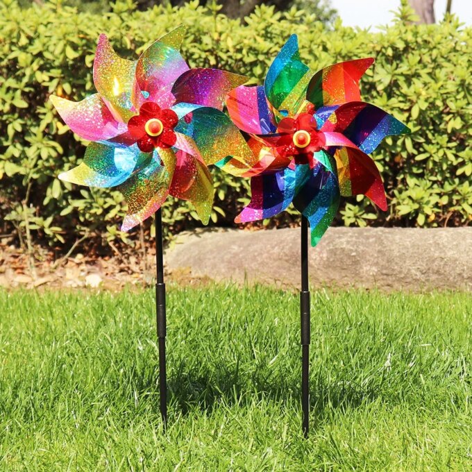 20-1pcs Bird Repeller Wind Spinner Pinwheels Reflective Bird Deterrent Windmill Repellent Outdoor Garden Decoration Bird Trap - Image 3