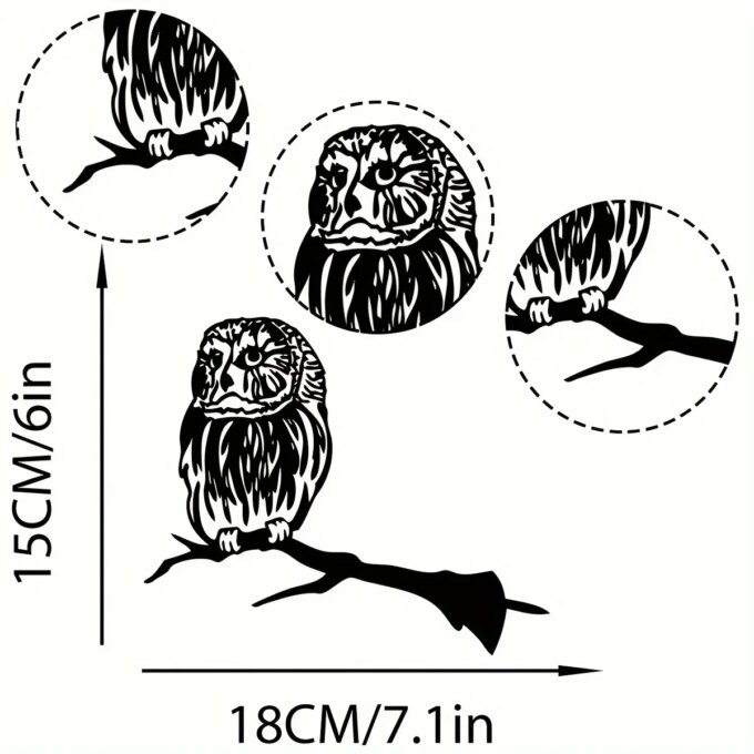 HelloYoung 1pc, Owl Tree Stake Bird Metal Silhouette Animal Sign Cutout Rustic Outdoor Home & Garden Decor Housewarming Gift - Image 2