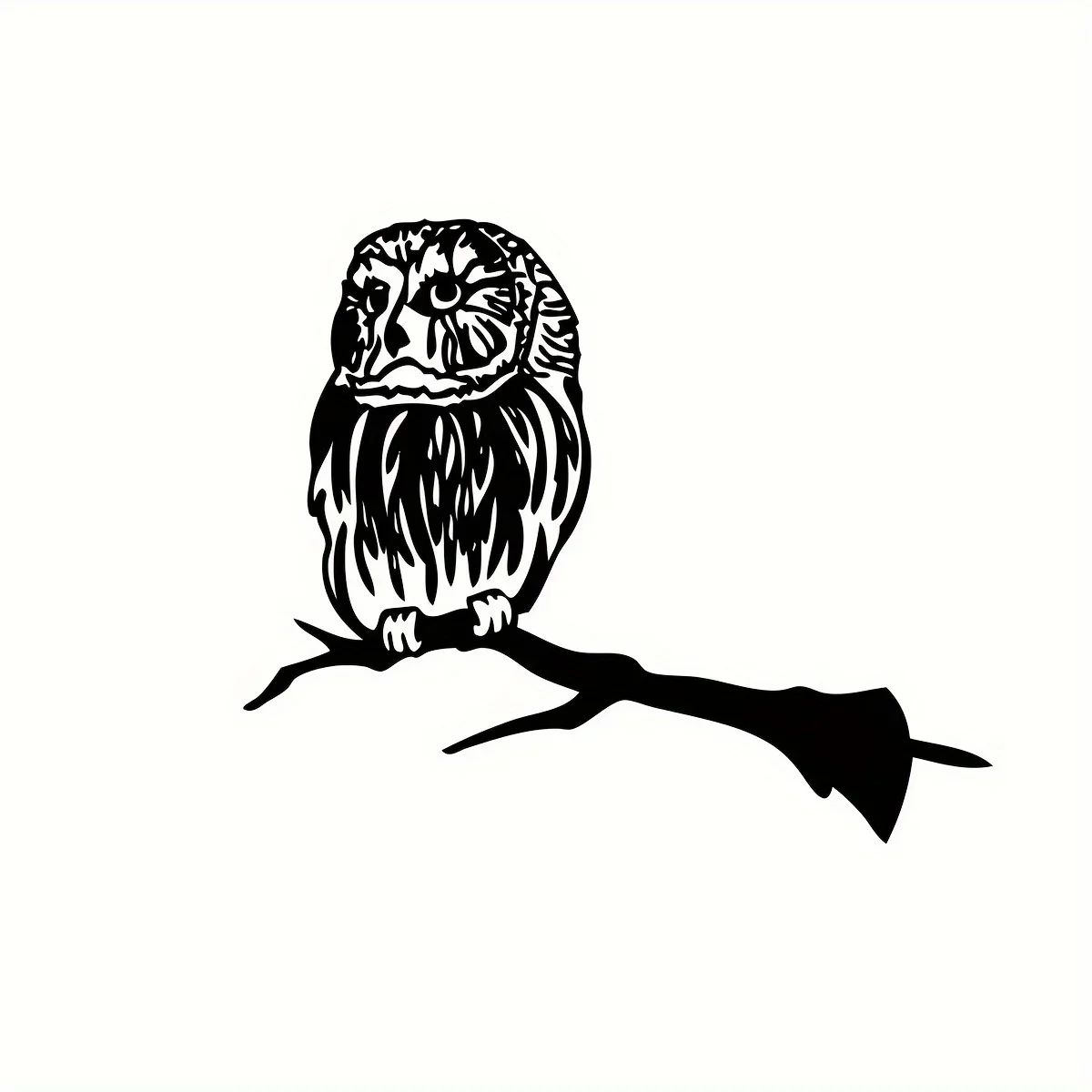 HelloYoung 1pc, Owl Tree Stake Bird Metal Silhouette Animal Sign Cutout Rustic Outdoor Home & Garden Decor Housewarming Gift