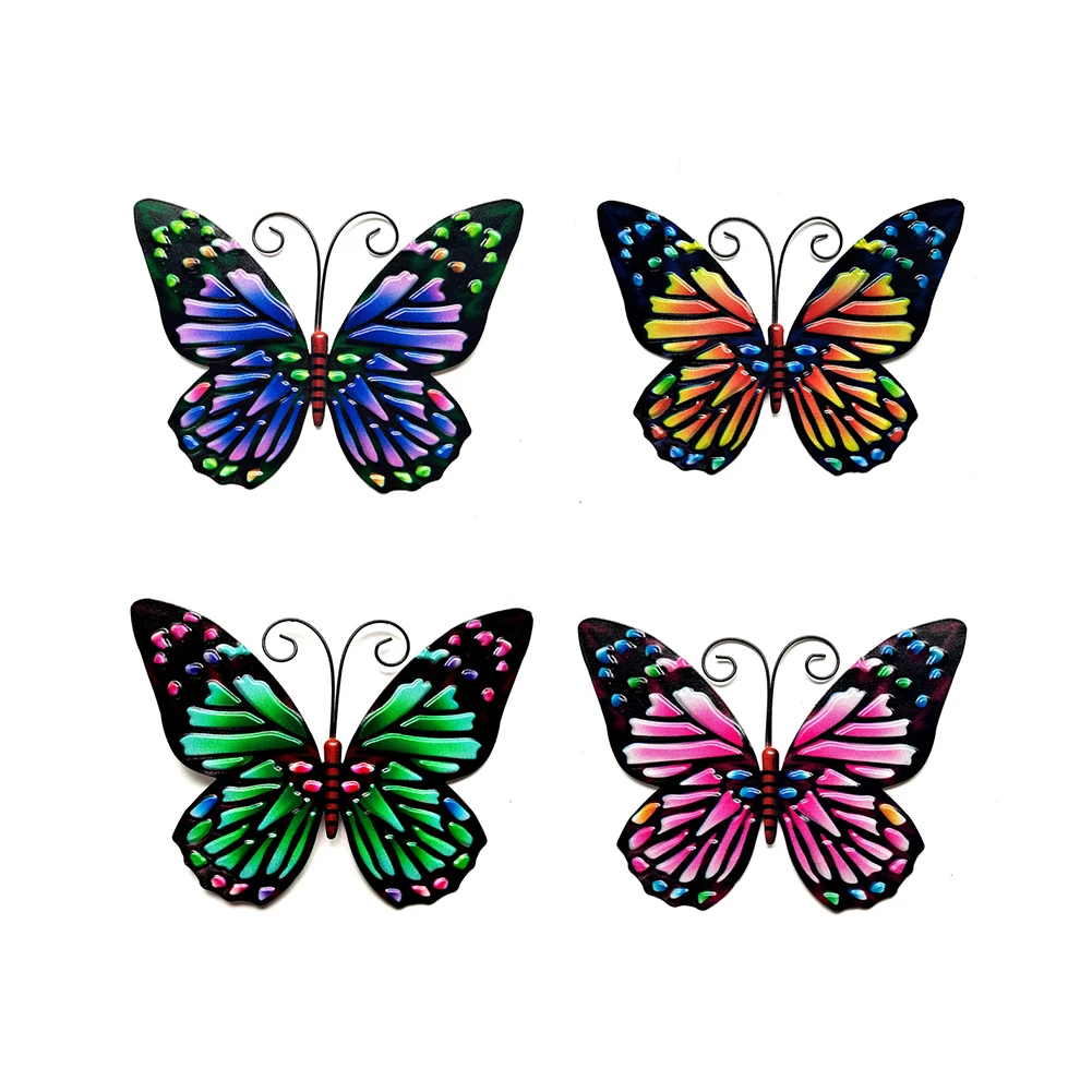 Metal Butterfly Wall Art Hanging Decor Butterflies Iron Art Wall Decoration Hanging Butterflies Iron Craft Ornament for Garden