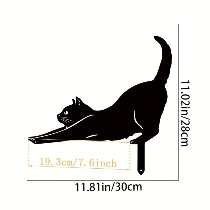 Cat Family Garden Stakes Decorative Cute Cat Garden Decorative Silhouette Animal Outdoor Statues For Cat Yard Garden Lawn - Image 5
