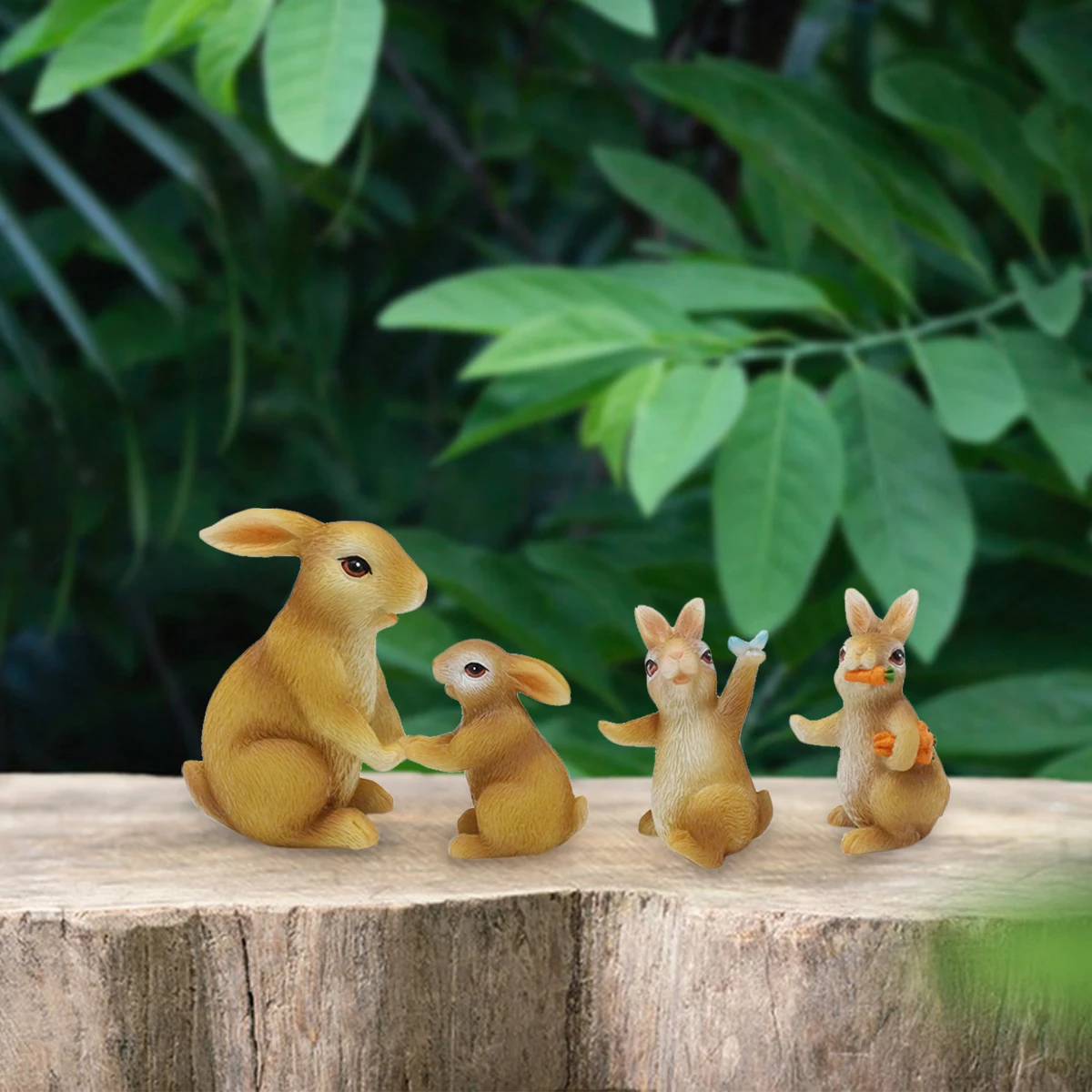 4PC/Country Style Family Rabbit - Multi functional Courtyard and Lawn Decoration - Animal Theme - Easter Statue