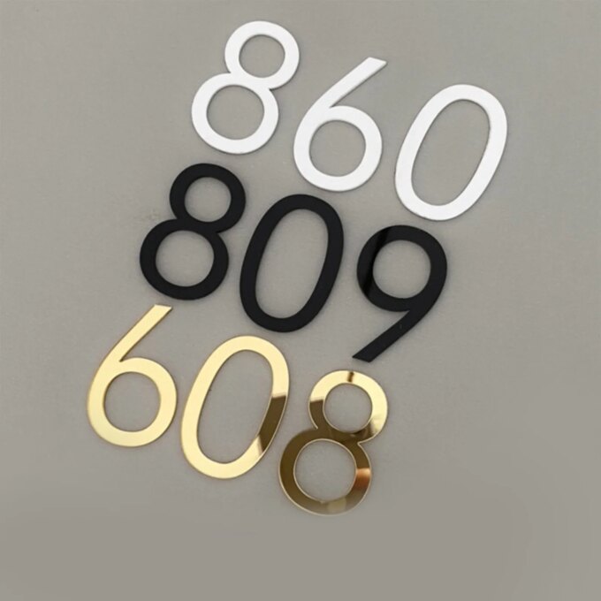 Adhesive 3D Door Sign Outdoor Email Apartment Hotel Room Address Modern Home Acrylic Stereoscopic Digital Creative Number Plate