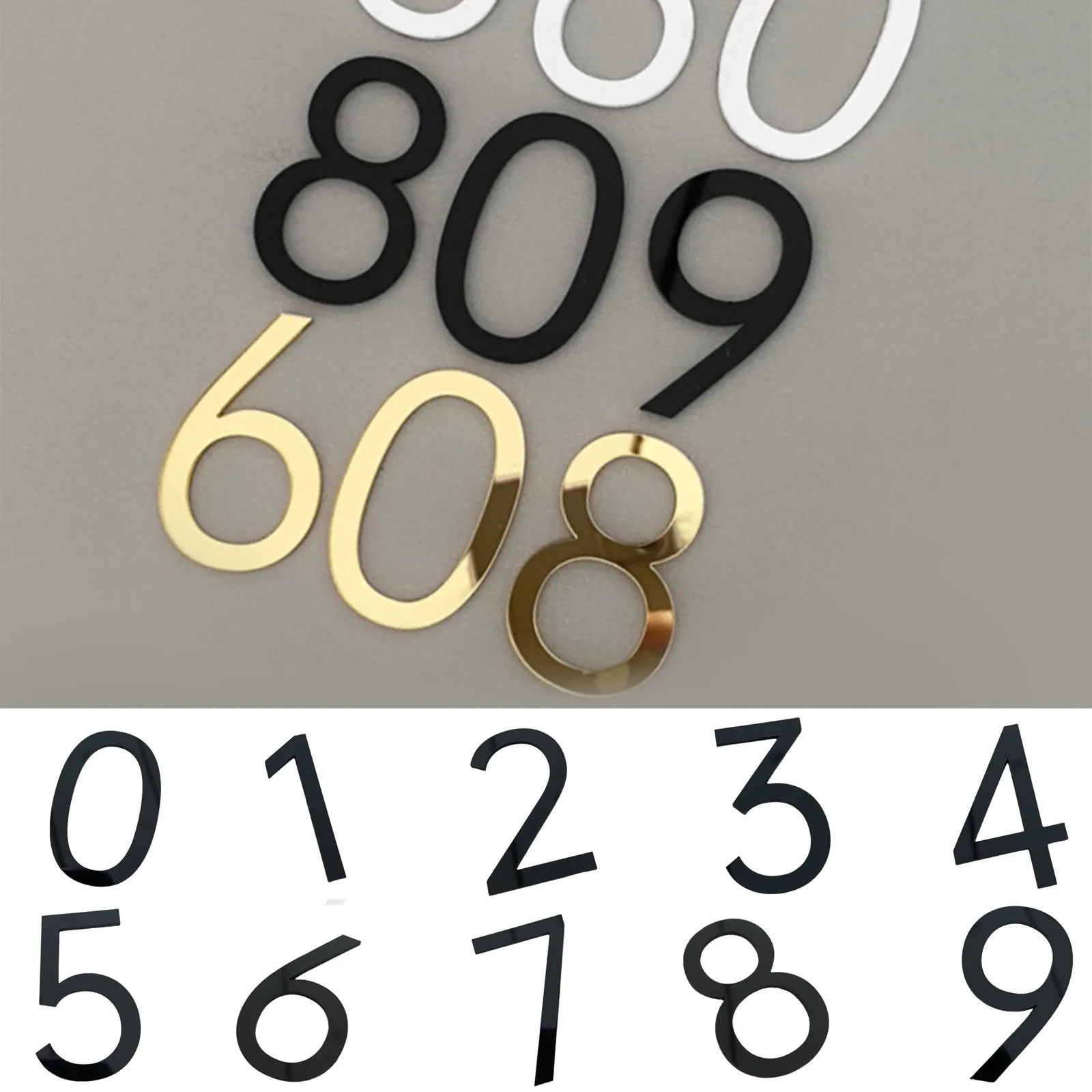 Adhesive 3D Door Sign Outdoor Email Apartment Hotel Room Address Modern Home Acrylic Stereoscopic Digital Creative Number Plate