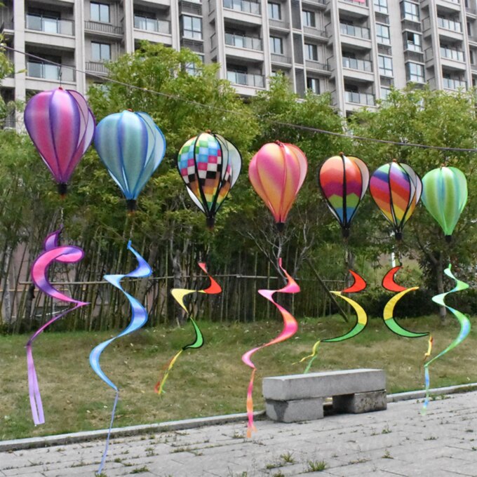Hot Air Balloon Wind Spinner Rainbow Hanging Wind Twister Outdoor Windmill Garden Yard Home Festival Celebration Balloon - Image 4