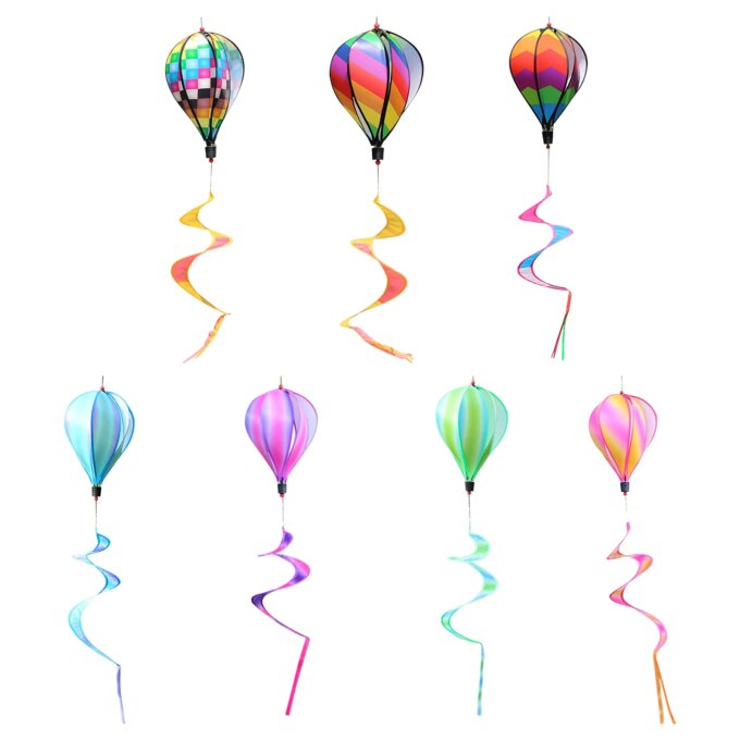 Hot Air Balloon Wind Spinner Rainbow Hanging Wind Twister Outdoor Windmill Garden Yard Home Festival Celebration Balloon - Image 2
