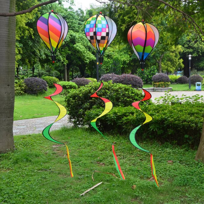 Hot Air Balloon Wind Spinner Rainbow Hanging Wind Twister Outdoor Windmill Garden Yard Home Festival Celebration Balloon - Image 5