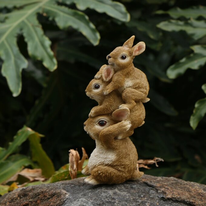 1pc Easter Figurine Rabbit Easter Bunny With Flower Crowns Easter Figurine Decorations For Table Decorations New Year Gifts - Image 5