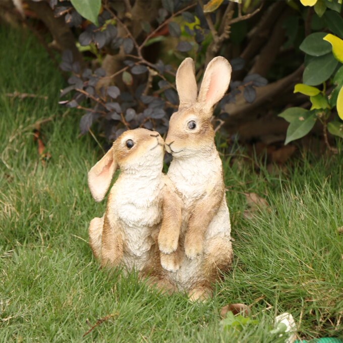 1pc Easter Figurine Rabbit Easter Bunny With Flower Crowns Easter Figurine Decorations For Table Decorations New Year Gifts - Image 2
