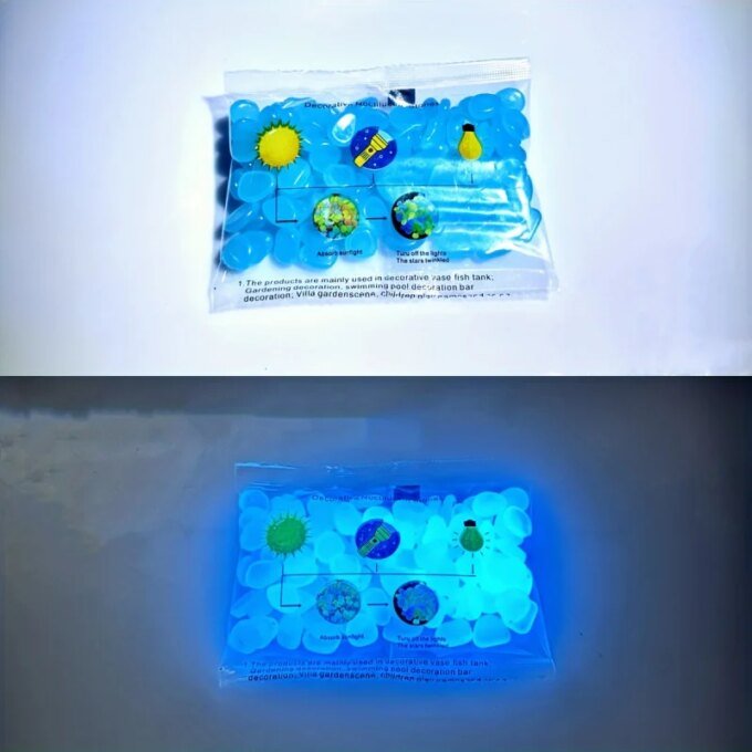 100pcs Glow In The Dark Pebbles, Resin Luminous Stones For Landscape, Garden Paths, Potted Plants, Parks, Aquarium Decor, - Image 3