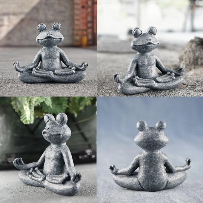 Zen Meditation Frog Statue - Handmade Resin Yoga Decor for Home & Garden, Micro Landscape Accessories Unique Gift with Serenity - Image 5