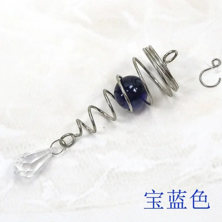 Rotating Spiral Tail Wind Spinner Chimes Crystal Glass Ball Pendant Pendulum Garden Nursery Window Hanging XMS Tree Decorations
