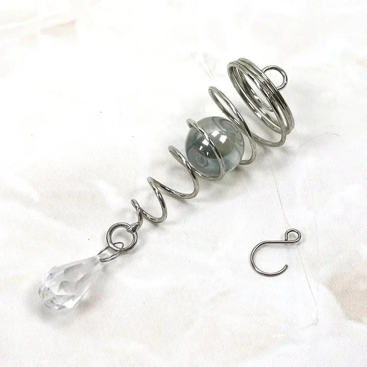 Rotating Spiral Tail Wind Spinner Chimes Crystal Glass Ball Pendant Pendulum Garden Nursery Window Hanging XMS Tree Decorations