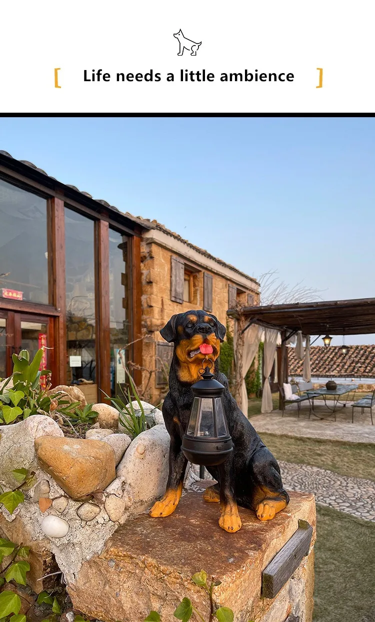 1 pc Patio decoration, outdoor, entrance decoration. Garden, villa solar simulation puppy decoration