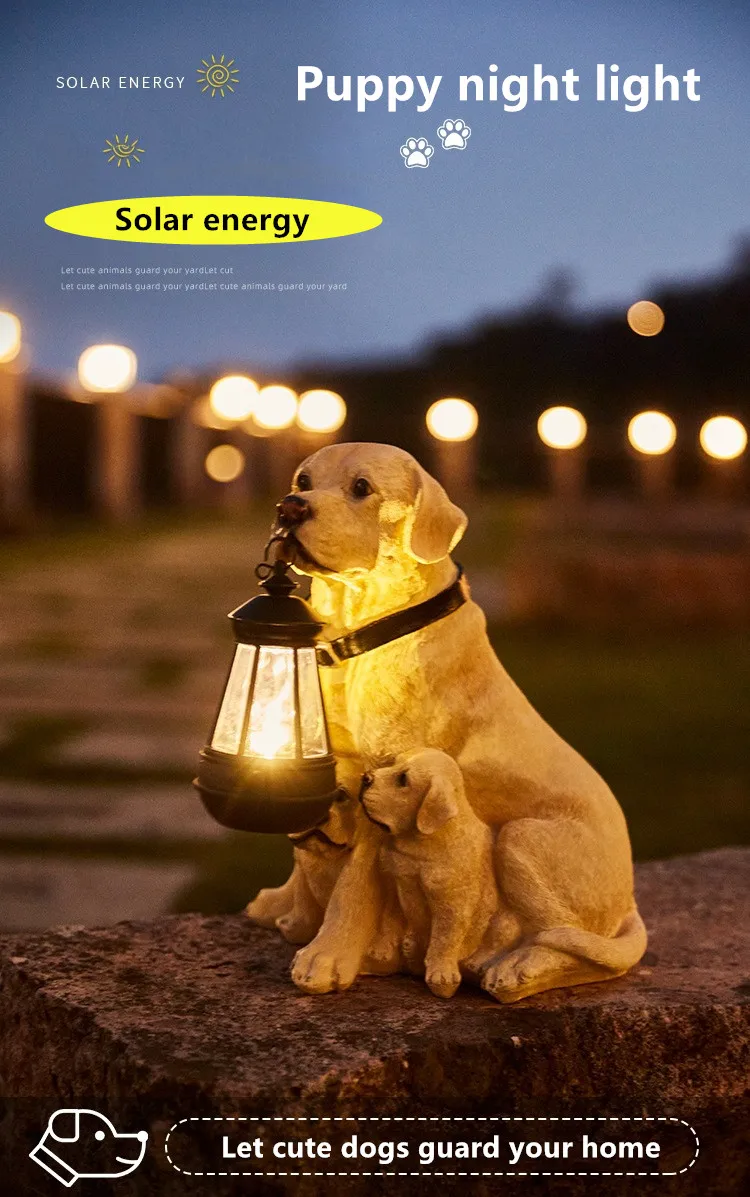 1 pc Patio decoration, outdoor, entrance decoration. Garden, villa solar simulation puppy decoration