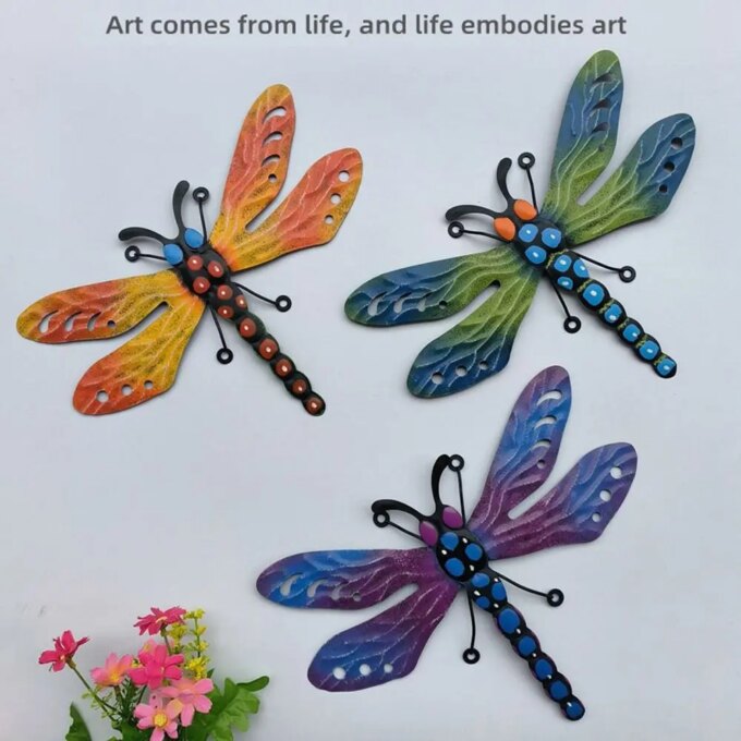 Metal Bee Wall Art Hanging Sculptures Ornaments Home Backyard Garden Yard Iron Art Bee Indoor Outdoor Decorations Statue - Image 3