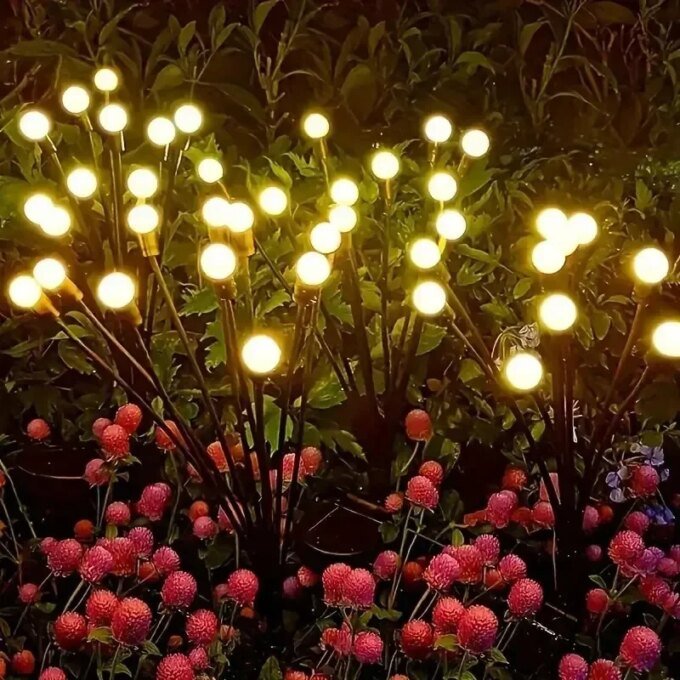 10 Lights Solar Lawn Lamp Garden Lamp, LED Wind-driven FireflyGround Plug Lamp, Garden Ramadan Decoration Festival Lamp - Image 2