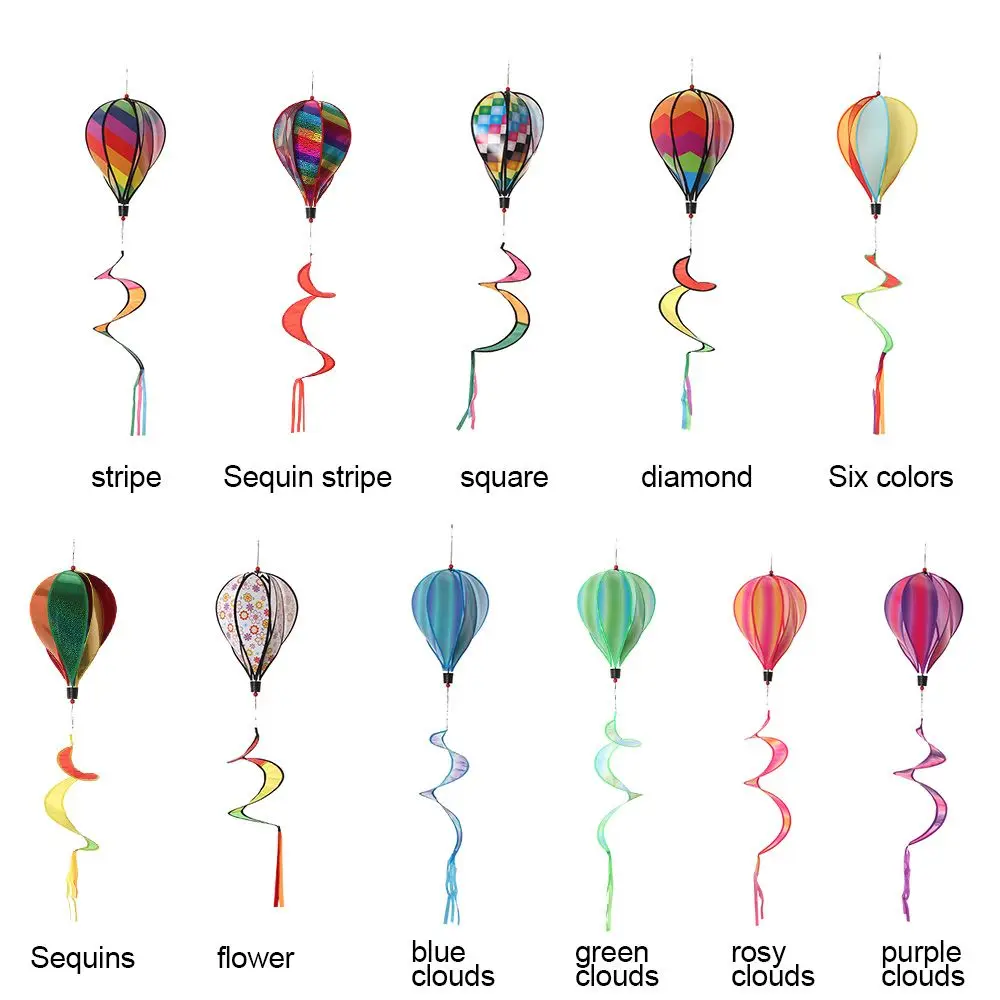 Garden Revolving Colorful Outdoor Lawn Decorations Windmills Hot Air Balloon Whirlygig Toys Pinwheels Wind Spinners