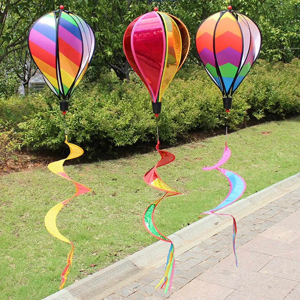 Garden Revolving Colorful Outdoor Lawn Decorations Windmills Hot Air Balloon Whirlygig Toys Pinwheels Wind Spinners