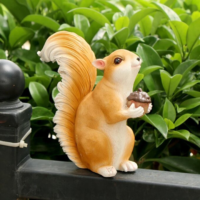1 pc Squirrel Hanging Statues For Garden Decoration, OutdoorHanging Tree Decor With Screws And Hooks, Cute AnimalFigurines - Image 6
