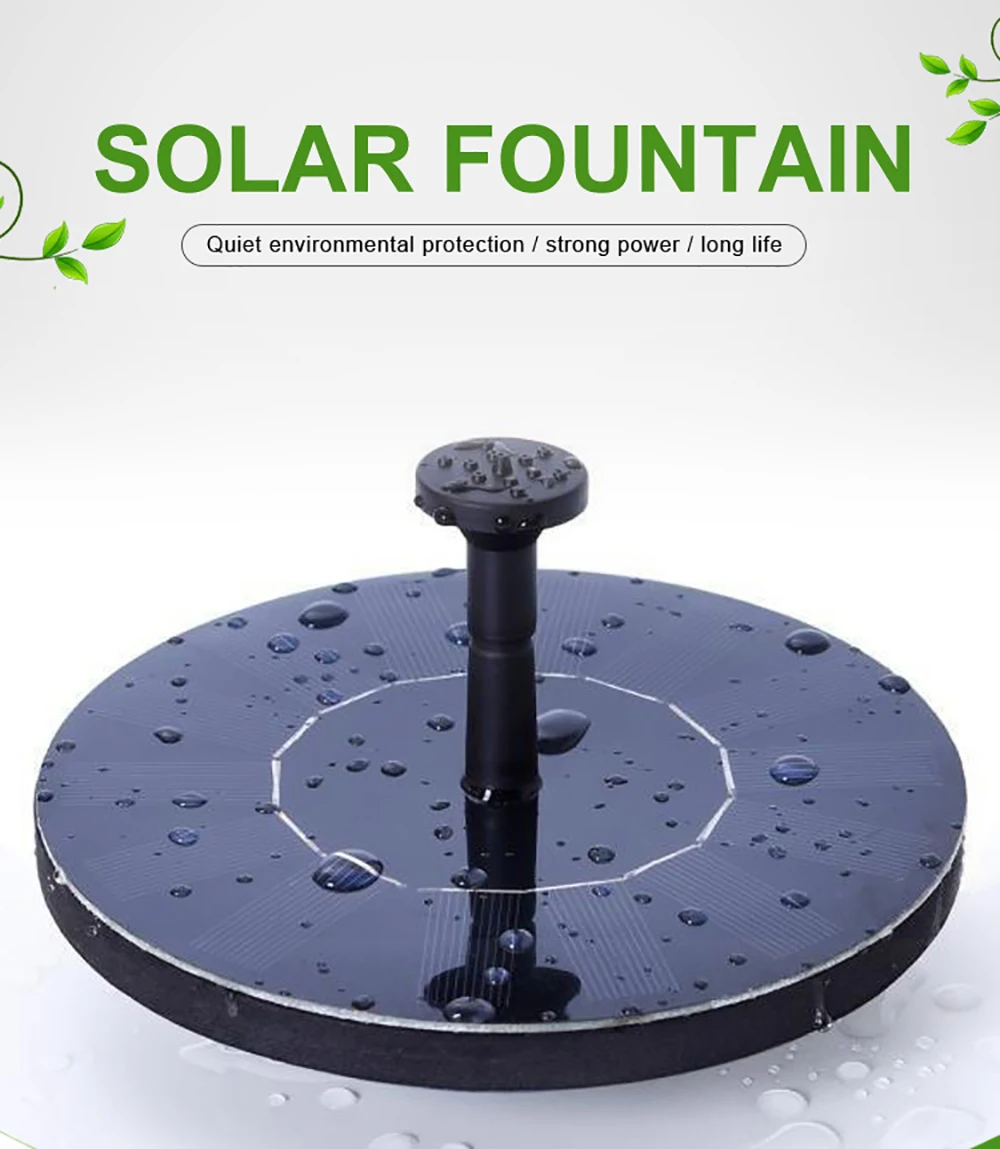 Mini Solar Water Fountain Pool Pond Waterfall Fountain Garden Decoration Outdoor Bird Bath Solar Powered Fountain Floating Water