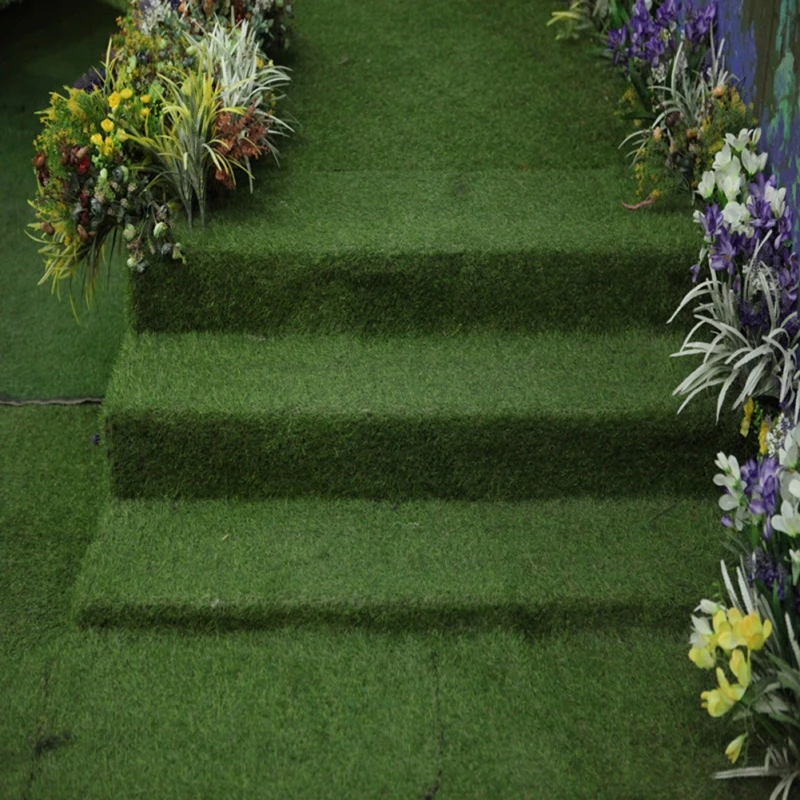 Green Artificial Lawn Realistic Grass Pad Simulation Pet Lawn Mats Thick Synthetic Fake Mat For Outdoor Garden Patio Landscape