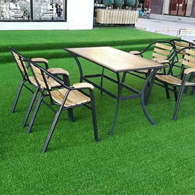 Green Artificial Lawn Realistic Grass Pad Simulation Pet Lawn Mats Thick Synthetic Fake Mat For Outdoor Garden Patio Landscape - Image 2
