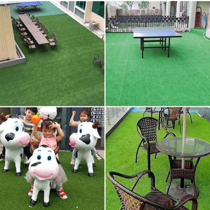 Green Artificial Lawn Realistic Grass Pad Simulation Pet Lawn Mats Thick Synthetic Fake Mat For Outdoor Garden Patio Landscape - Image 3