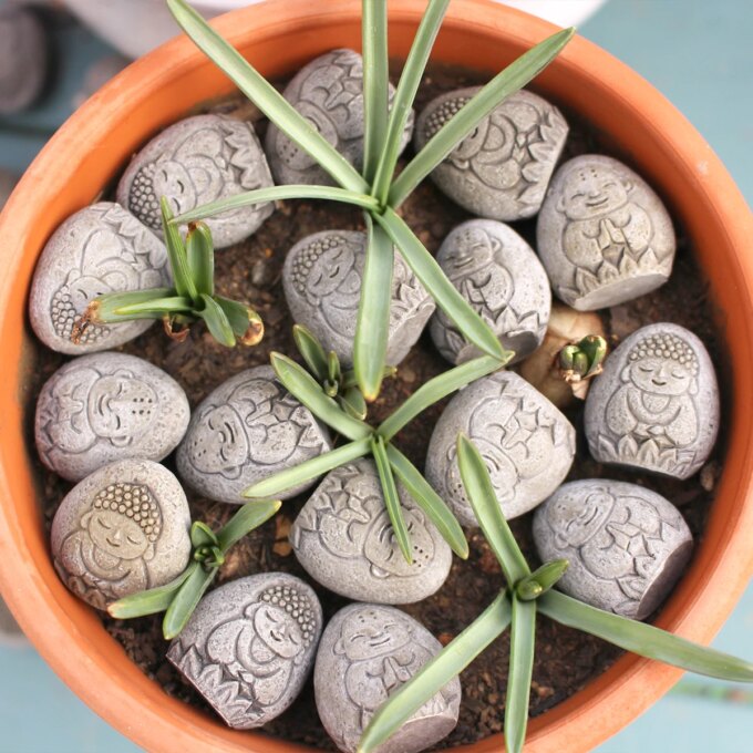 20-piece set of Zen resin Buddha paving stones, mini bonsai decorative statues, micro landscape creative ornaments - Image 5