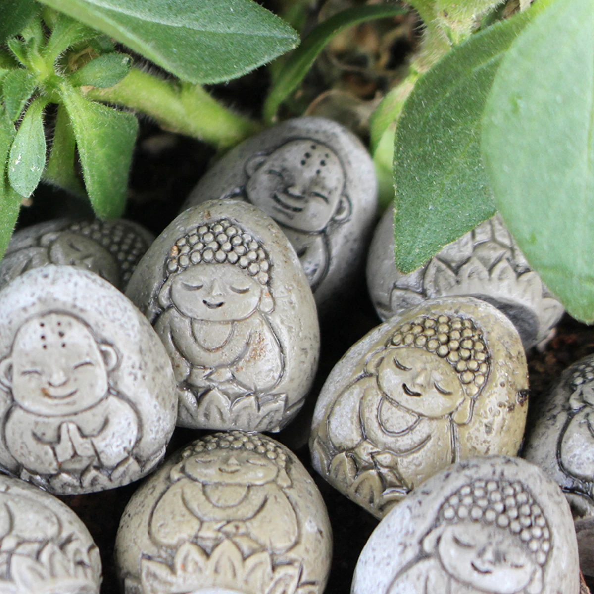 20-piece set of Zen resin Buddha paving stones, mini bonsai decorative statues, micro landscape creative ornaments