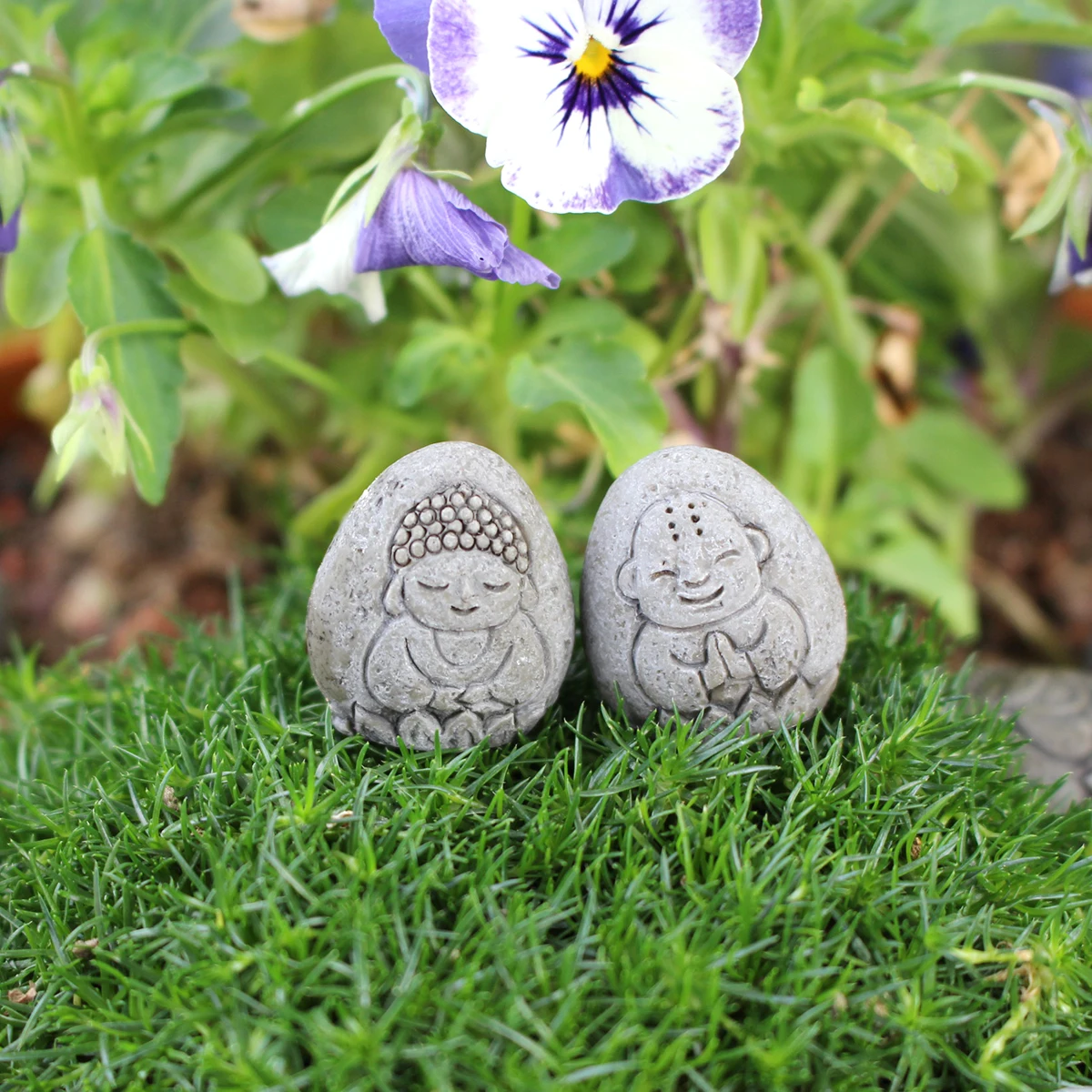 20-piece set of Zen resin Buddha paving stones, mini bonsai decorative statues, micro landscape creative ornaments