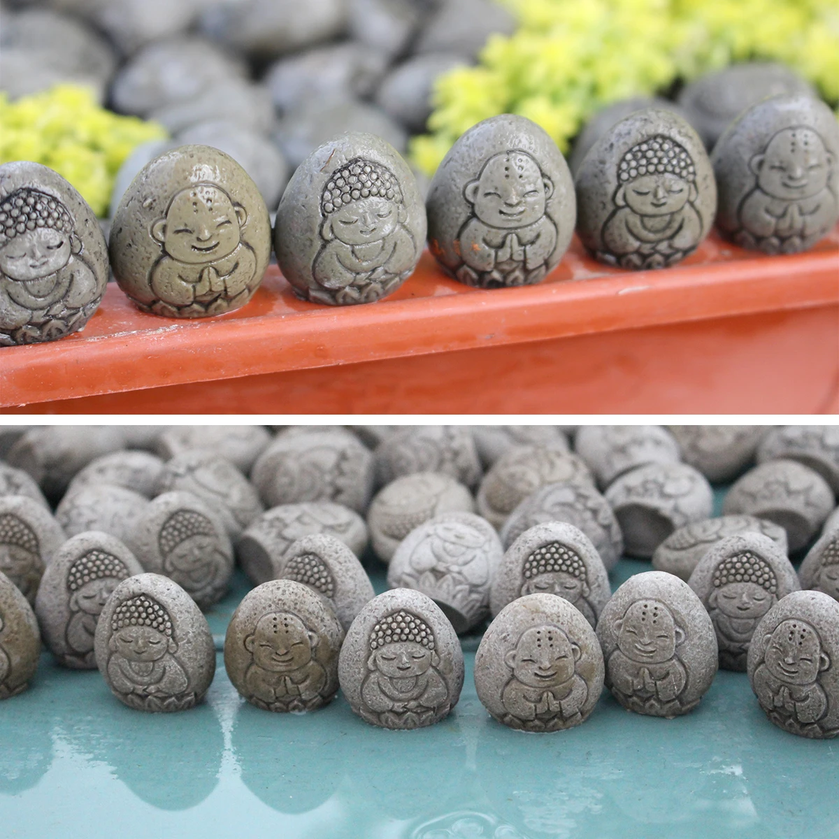 20-piece set of Zen resin Buddha paving stones, mini bonsai decorative statues, micro landscape creative ornaments
