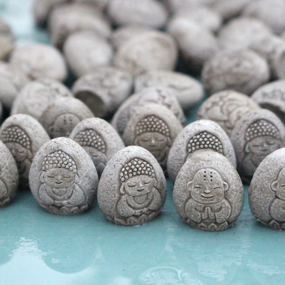 20-piece set of Zen resin Buddha paving stones, mini bonsai decorative statues, micro landscape creative ornaments