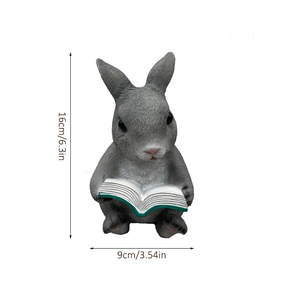 Charming Rabbit Reading Book Statue - Resin Bunny Garden Ornament, Perfect for Outdoor & Indoor Decor, Ideal Easter Gift