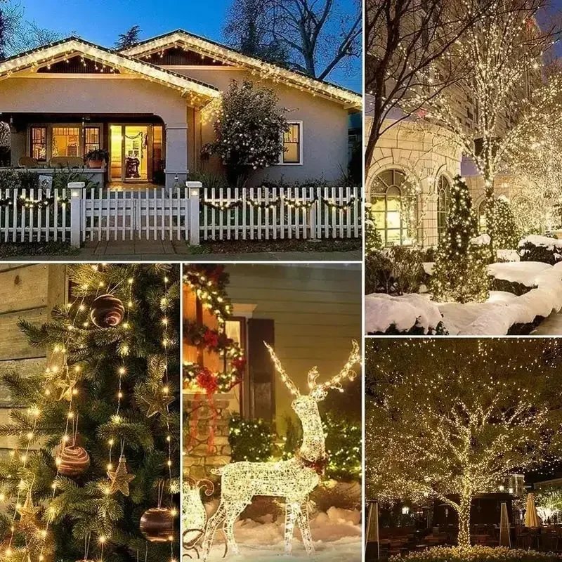 1/2/4 Pcs Solar LED String Light Fairy Copper Wire Lamp 30M/300LEDs Garden Waterproof Lights 8 Modes For Outdoor Holiday Decor