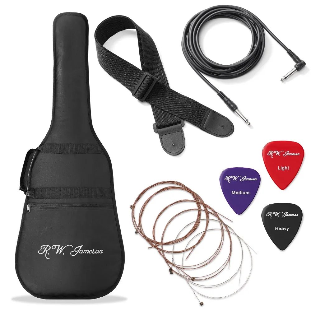 41-Inch Full-Size Acoustic Electric Guitar with Thinline Cutaway Design, Red
