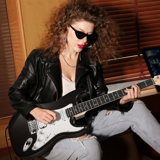 39" Electric Guitar Beginner Kit Solid Body Full Size HSS , with Amplifier, Bag, Digital Tuner, Capo, Strap,String,Cable,Picks - Image 6