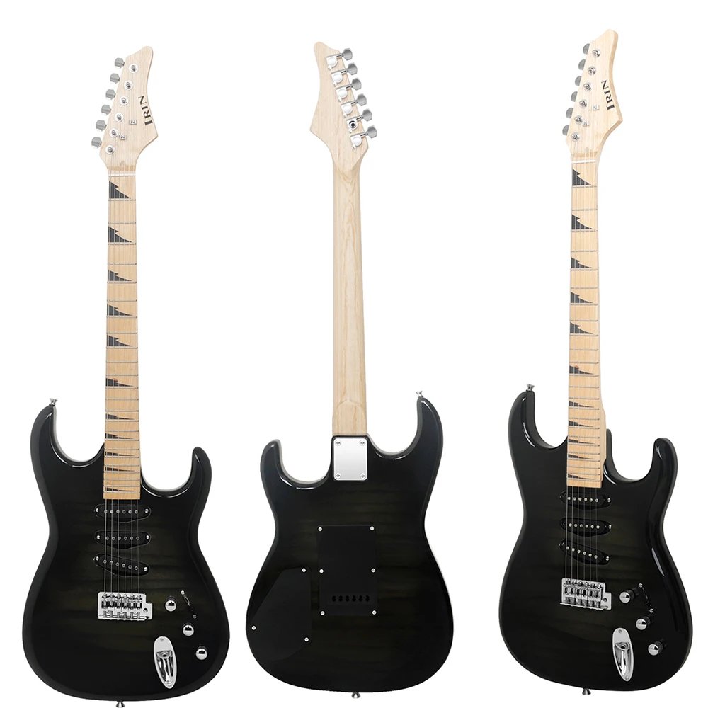 IRIN Electric Guitar ST Model 6 String Tiger Stripe 39 Inch Scale 24 Frets Solid Body Guitar for Beginners And Professionals IRIN Electric Guitar ST Model 6 String Tiger Stripe 39 Inch Scale 24 Frets Solid Body Guitar for Beginners And Professionals