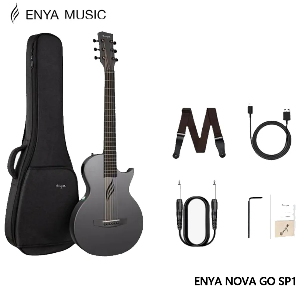 Enya NOVA GO SP1 Electric Guitar Smart Carbon Fiber Acoustic 35Inch with Pickup Case Strap Cable Travel Guitarra Violão