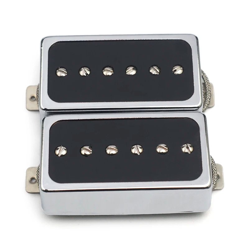 Alnico 5 LP Style Guitar Single Coil Pickup Humbucker with White Copper Basepalte , 50/52MM ,Chrome/Gold