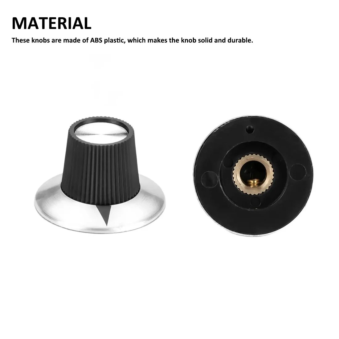 DAIERBUM 5PCS Chrome Top Vintage Guitar AMP Amplifier Knob 24x14mm Arrow Indication Knob For 6.35MM Shaft Effect Pedal Knob