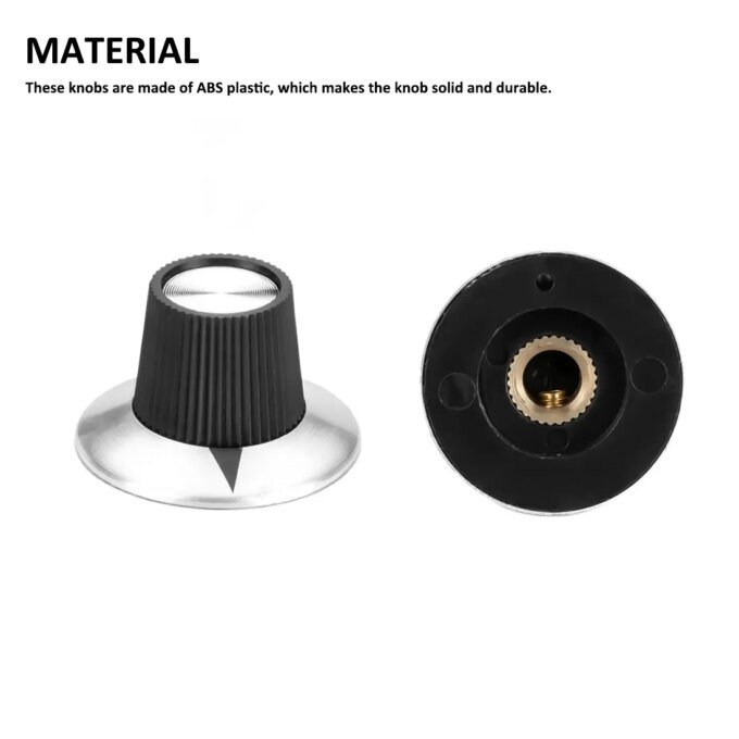 DAIERBUM 5PCS Chrome Top Vintage Guitar AMP Amplifier Knob 24x14mm Arrow Indication Knob For 6.35MM Shaft Effect Pedal Knob - Image 3
