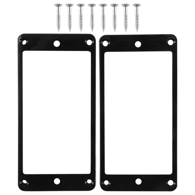 2PCS Black Curved Humbucker Pickups Frame Mounting Rings fo - Image 2