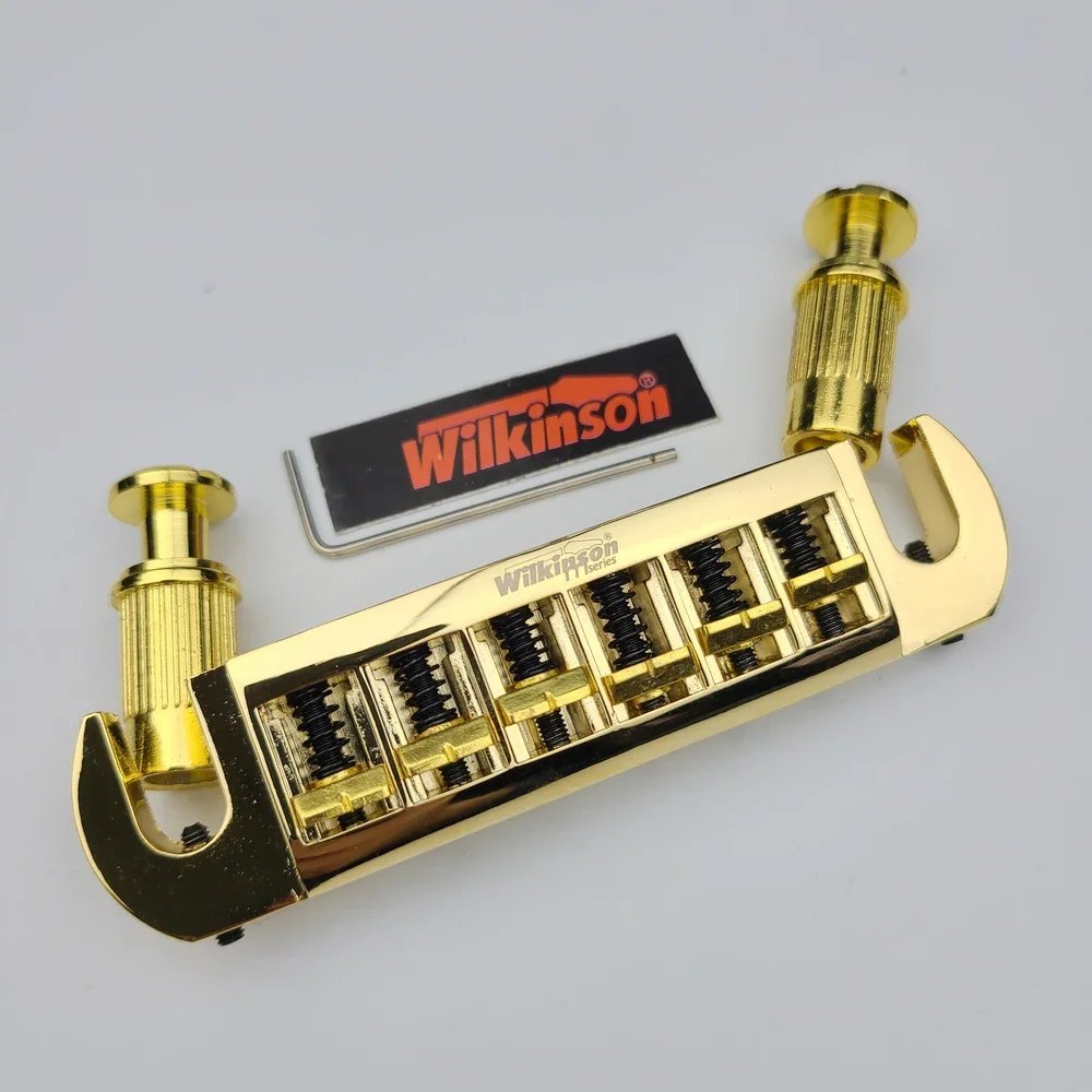 Wilkinson WOGT3 Tailpiece Bridge For LP Electric Guitar Chrome Silver Adjustable Wraparound Wilkinson WOGT3 Tailpiece Bridge For LP Electric Guitar Chrome Silver Adjustable Wraparound