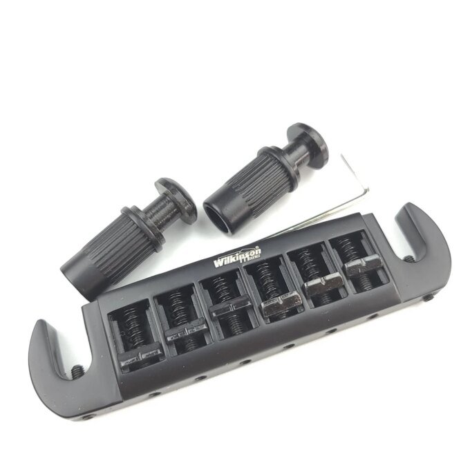 Wilkinson WOGT3 Tailpiece Bridge For LP Electric Guitar Chrome Silver Adjustable Wraparound - Image 4