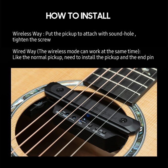 DOUBLE X2 Guitar Wireless Pickup Rechargeable Wireless &Wired Acoustic Guitar Pickup System Electric Bass Guitar Cable Accessory - Image 2