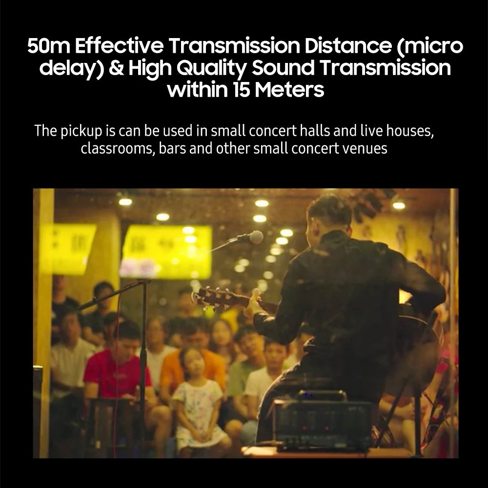 DOUBLE X2 Guitar Wireless Pickup Rechargeable Wireless &Wired Acoustic Guitar Pickup System Electric Bass Guitar Cable Accessory