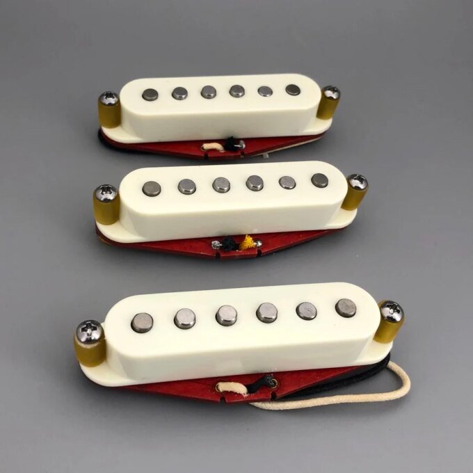 Yoran Sun Vintage 65 Guitar Pickups SSS Single Coil Handwound Alnico 5 Magnets 42 Plain Enamell Wires Middle Pickup Reverse top - Image 5