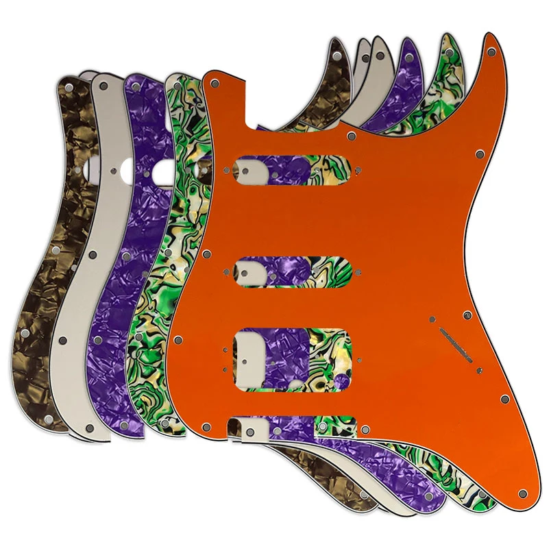 Pleroo Custom Guitar Pickguards Suit - For 11 Screw Hole  Strat  Humbucker HSS Guitar No Control Hole Scratch Plate