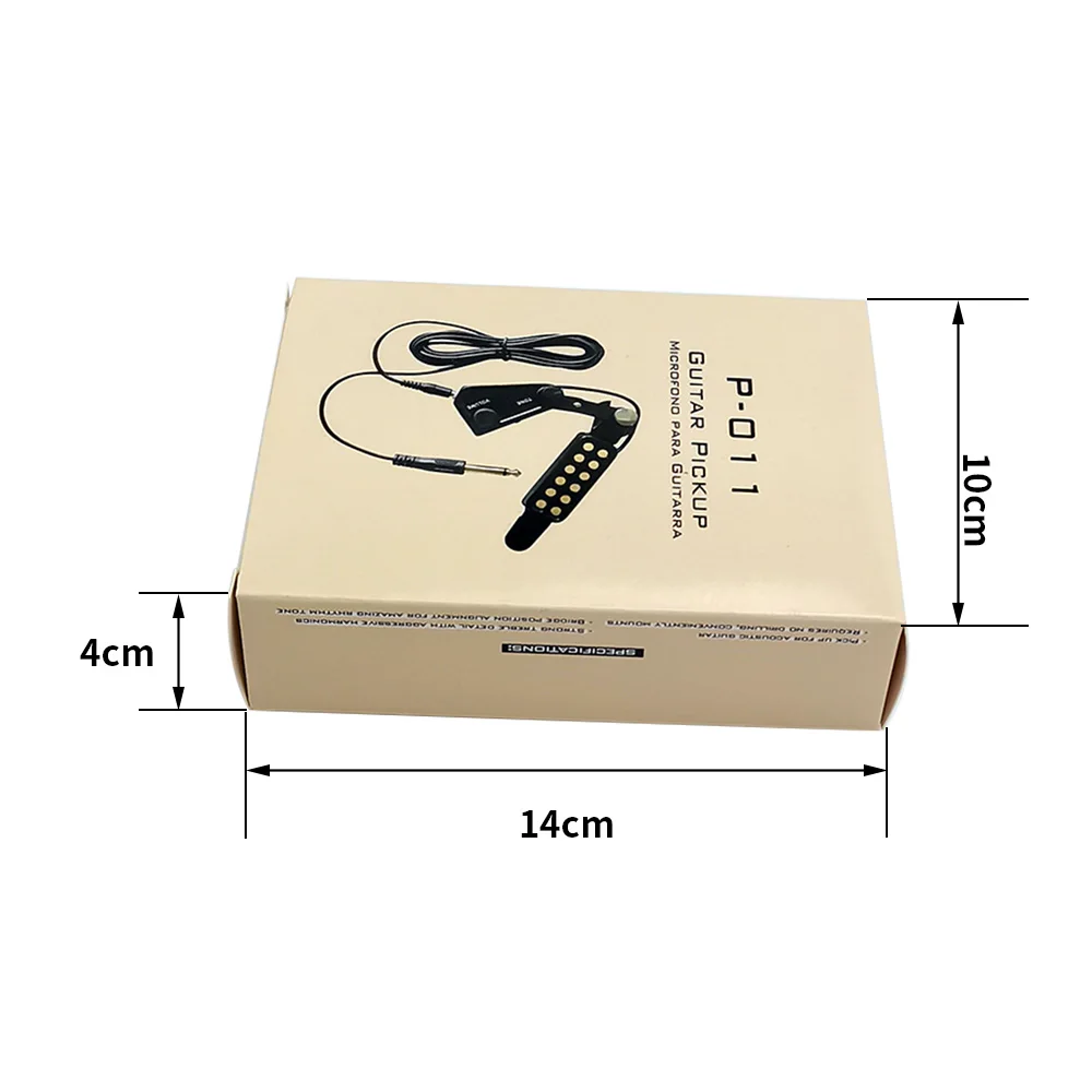 12-hole Acoustic Guitar Sound Hole Pickup Magnetic Transducer with Tone Volume Controller Audio Cable